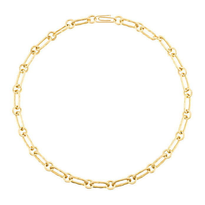18K Gold Hammered Collar Necklace 