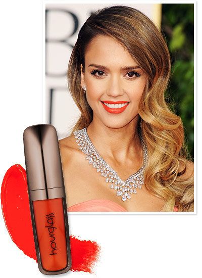 जेसिका Alba's Tangerine Lipstick