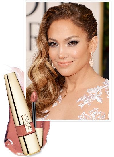 जेनिफर Lopez topped off her smokey eye with a nude lip at the Golden Globes
