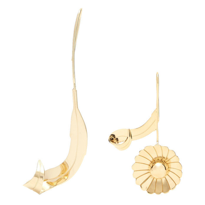 पॉलिश Gold Brass Daisy Earrings 