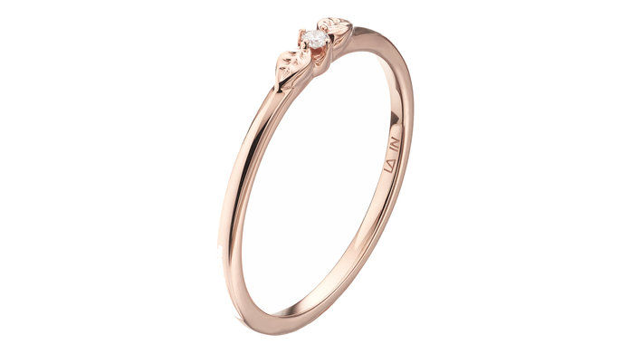 10k Rose Gold Diamond Accent Leaf Ring