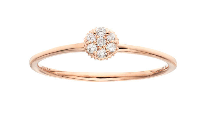 10k Gold Diamond Accent Flower Ring