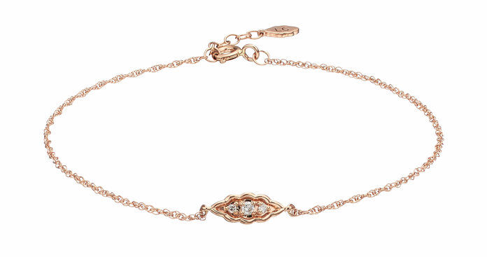 10k Rose Gold Diamond Accent Leaf Bracelet 