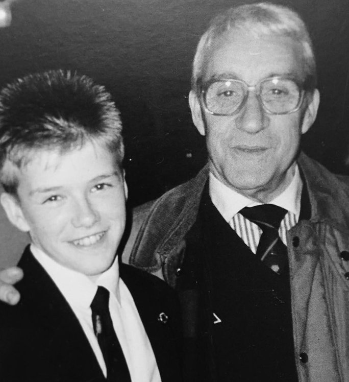 डेविड Beckham and his Grandfather 