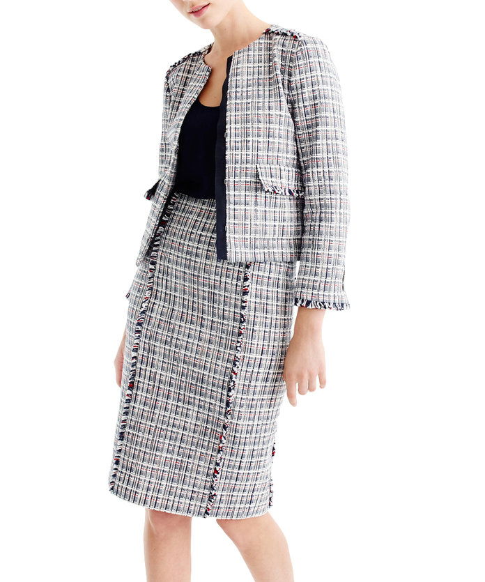 ए Pencil Skirt + Tweed = a Lady-Like Option. 