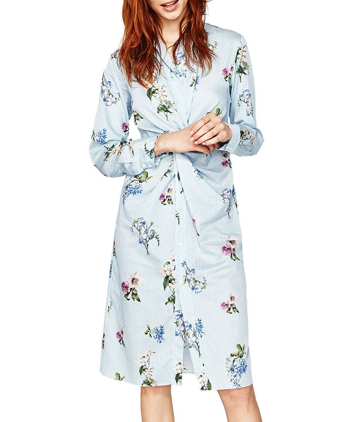 बनाना your florals office-appropriate and wear a floral shirtdress! 