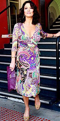 कैथरीन Zeta-Jones, paisley, The Look, celebrity trends, celebrity style
