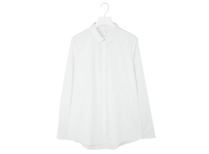 ए minimalist white button-down shirt
