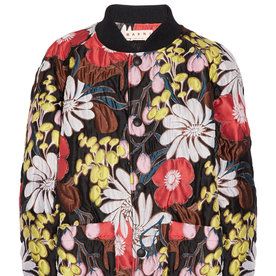 बड़े आकार का Floral-Print Bomber Jacket 