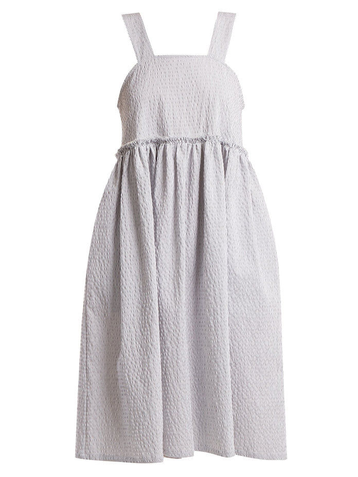 लूसिया strappy seersuker cotton-blend dress
