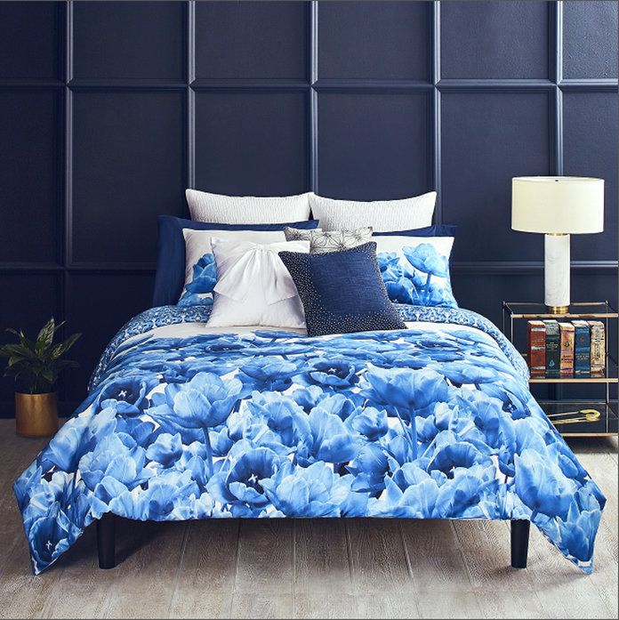 สีน้ำเงิน Beauty Comforter and Sham Set 