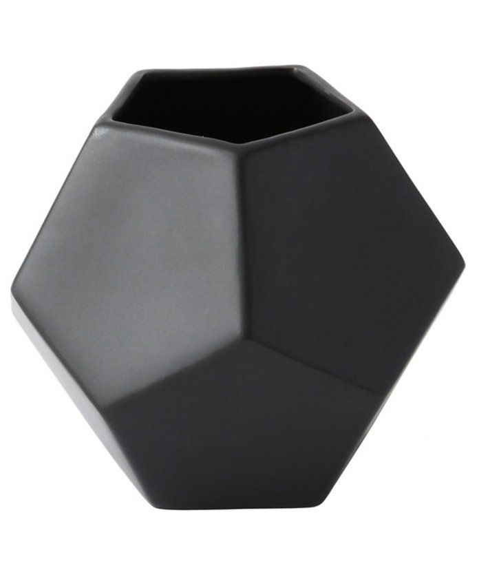 faceted Black Vase 