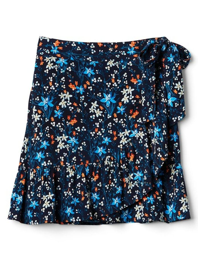 पुष्प Wrap Mini Skirt 