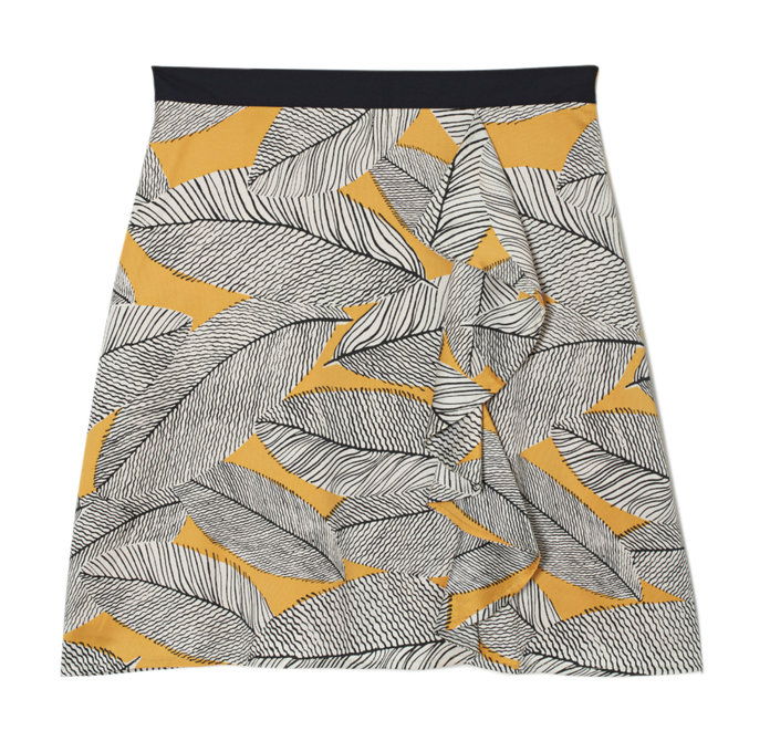 उष्णकटिबंधीय Print Ruffle Front Mini Skirt 
