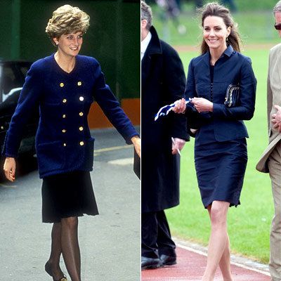 केट Middleton - Princess Diana - Blue - Suit