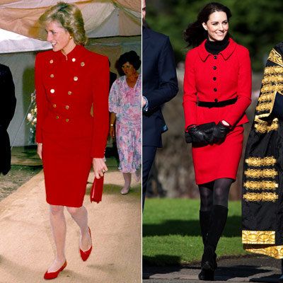 केट Middleton - Princess Diana - Red - Suit