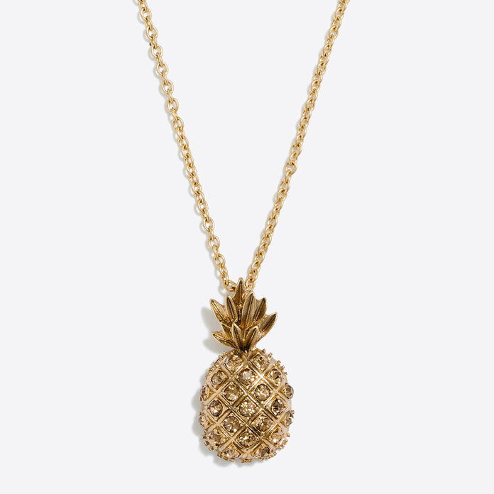 जे Crew Pineapple Pendant Necklace