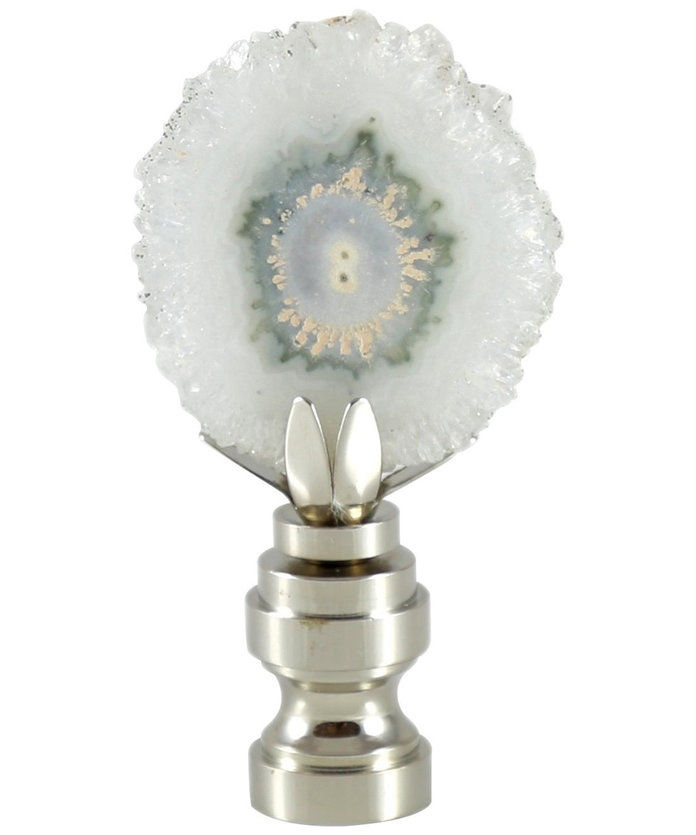 ขาว Crystal Slice Geode Lamp 