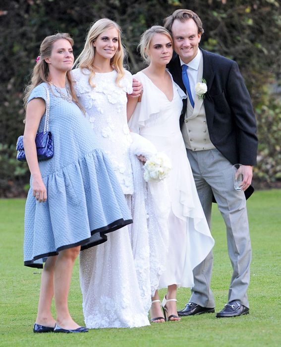 कारा Delevingne at her sister Poppy's wedding