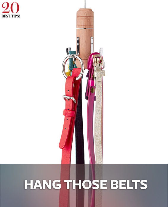 20 Tips Organizing Your Closet - HANG THOSE BELTS