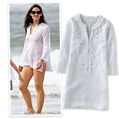 जेनिफर garner - boden usa - beach cover ups - white - tunic