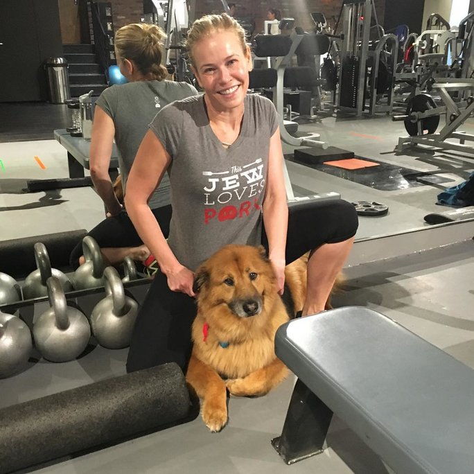 कब Chunk went to the gym with Chelsea, again. 