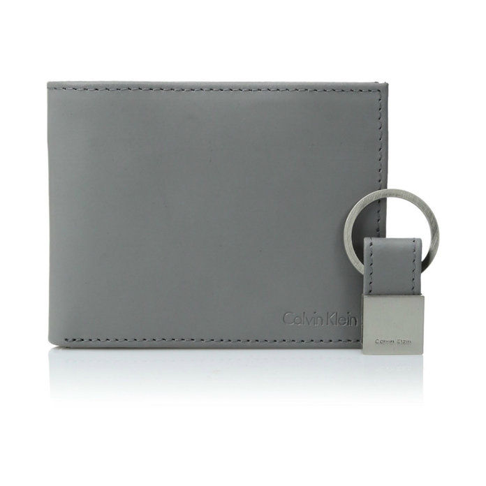 केल्विन Klein Men's RFID Blocking Leather Bookfold Wallet With Key Fob