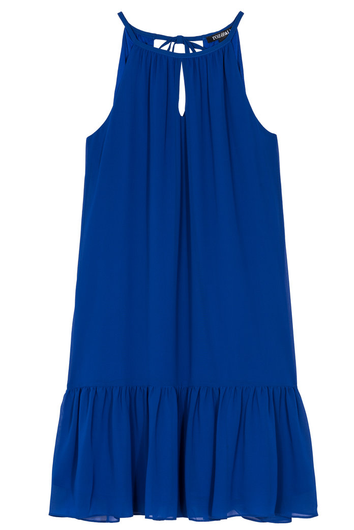 สีน้ำเงิน smock dress