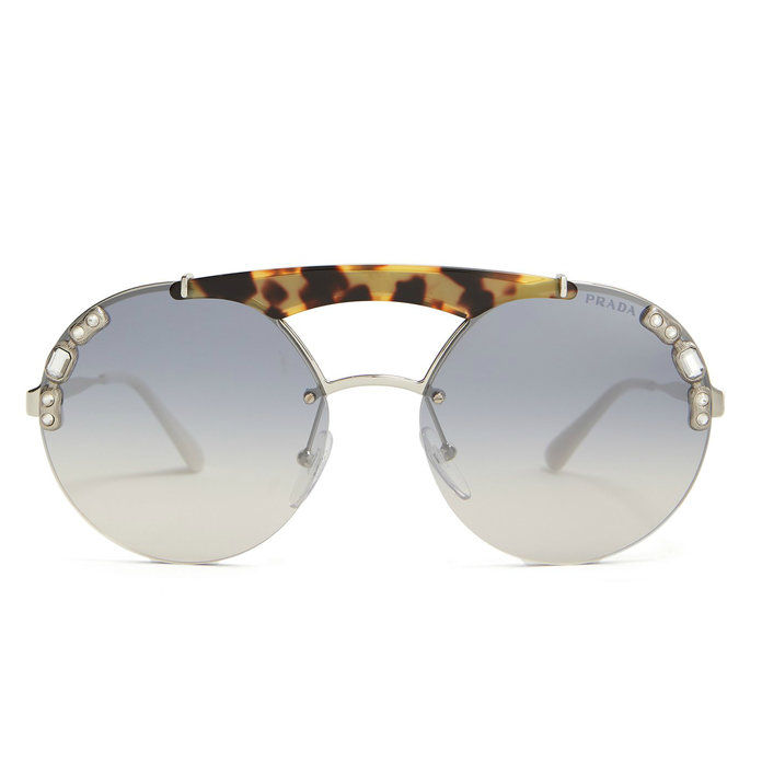 अलंकृत Round Frame Metal Sunglasses