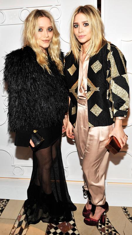 Mary-Kate Olsen and Ashley Olsen attends amfAR New York Gala