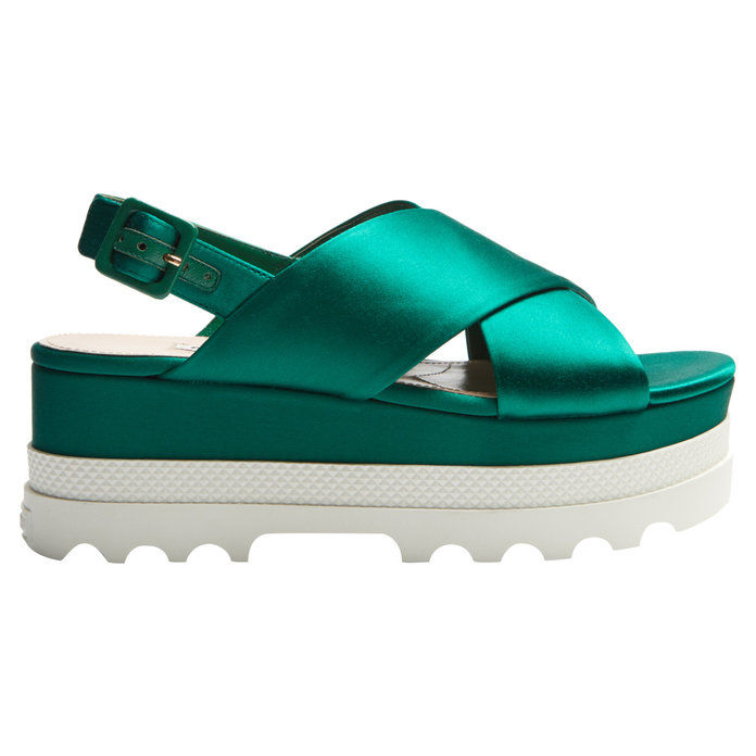 क्रॉसओवर satin flatform sandals 