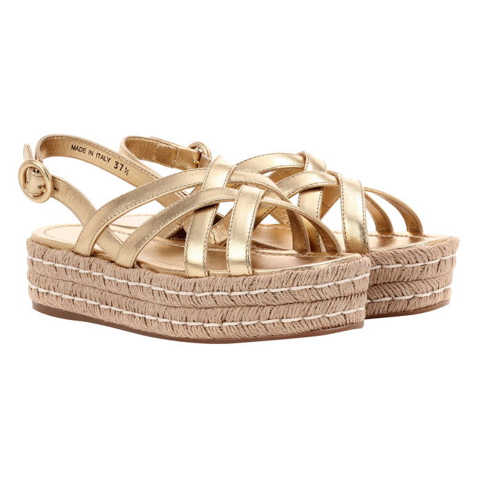 चमड़ा espadrille sandals 