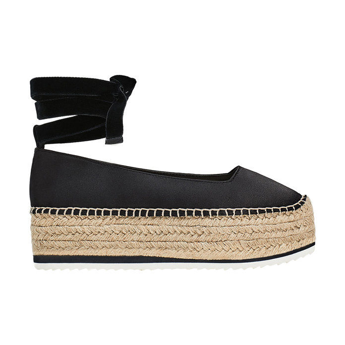 साटन TIED PLATFORM ESPADRILLES 