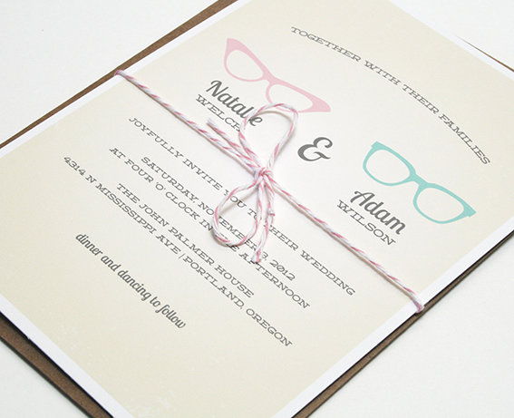 เหล้าองุ่น Geek Chic Wedding Invitation 