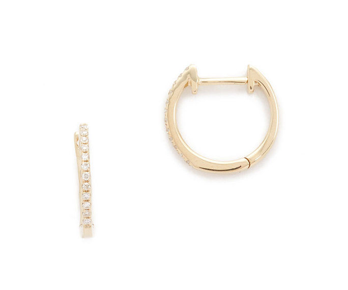एफई Collection diamond huggie earrings