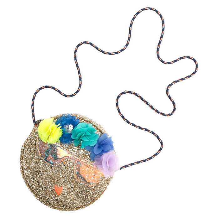 जे Crew glitter flower-crown emoji bag 