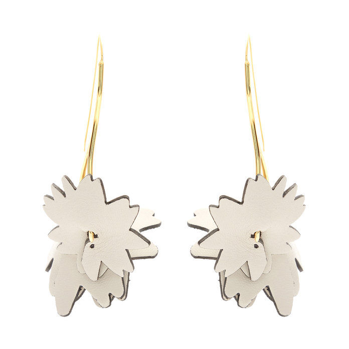 Marni Leather flower earrings