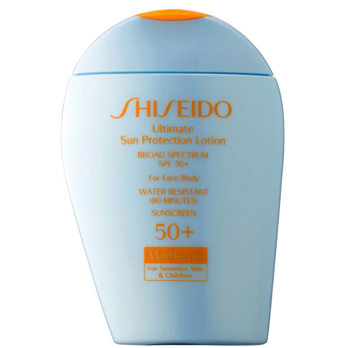 Shiseido Ultimate Sun Protection Lotion Broad Spectrum SPF 50+ WetForce for Sensitive Skin & Children
