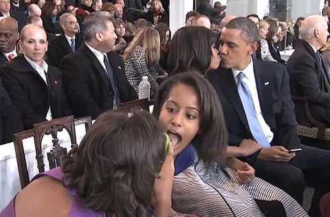 Malia Obama Photobombs Her Parents - Embed