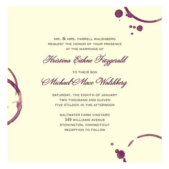 आधुनिक Vineyard Wedding Invitation 
