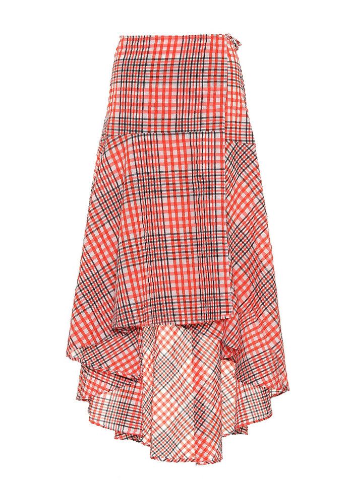 प्लेड Cotton-Blend Skirt 