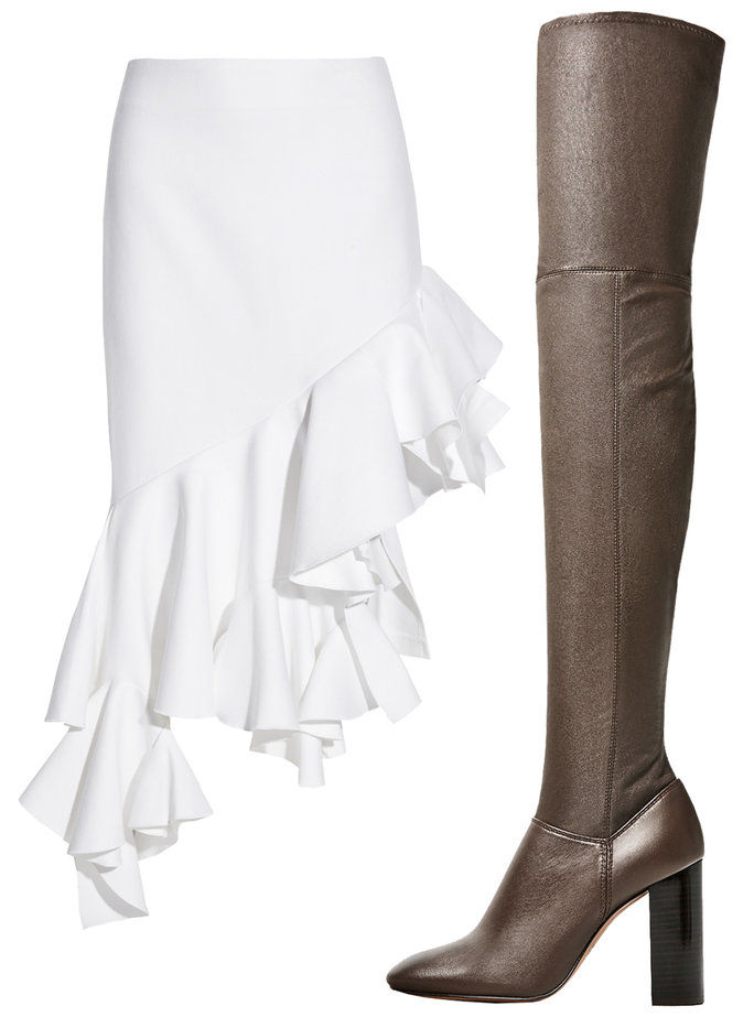 JACQUEMUS skirt & Zara boots 