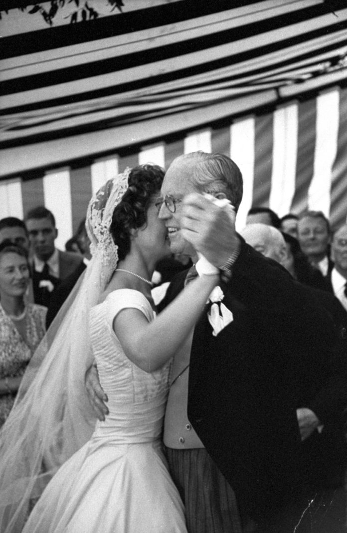  groom's father dancing with Jackie Kennedy 