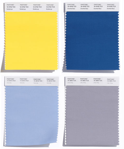 4। Buttercup, Snorkel Blue, Serenity, Lilac Gray