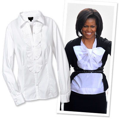 มิเชล Obama's Office Style - White Shirts - Talbots - Moschino