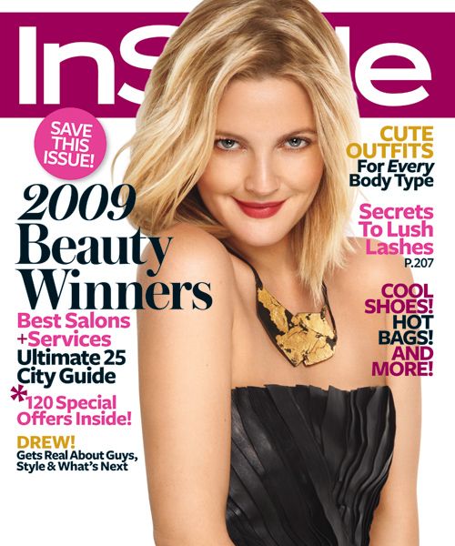 InStyle Covers - October 2009, Drew Barrymore