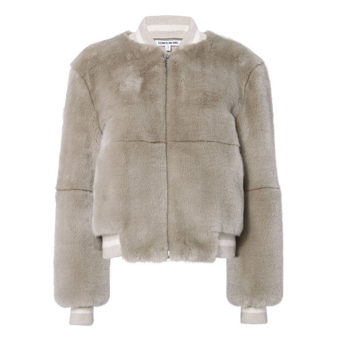 एलिज़ाबेथ AND JAMES FAUX FUR BOMBER JACKET