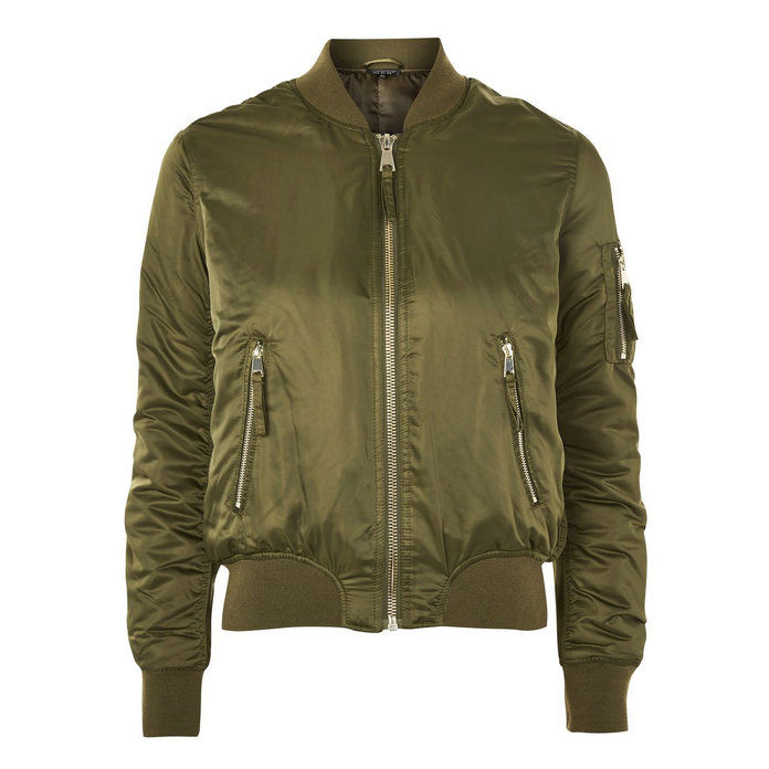 Topshop KHAKI BOMBER JACKET