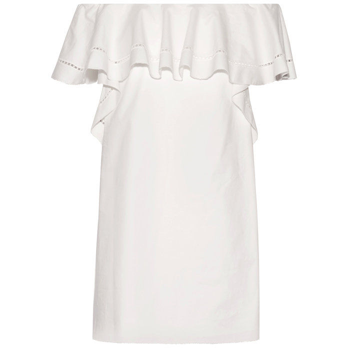 राहेल ZOE Allison off-the-shoulder stretch-cotton poplin mini dress 