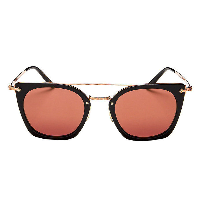 Dacette Brow Bar Mirrored Square Sunglasses 
